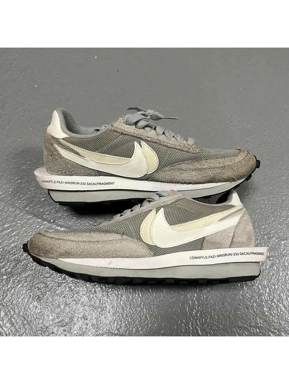 Nike Gray Ldv Waffle X Sacai X Fragment Design